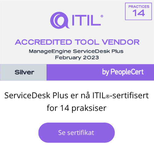 ServiceDesk Plus ITIL sertifisert